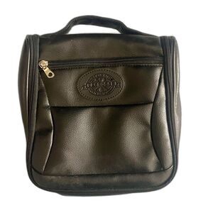 American Style LaCrosse Leather Toiletry Bag Travel Grooming Organizer